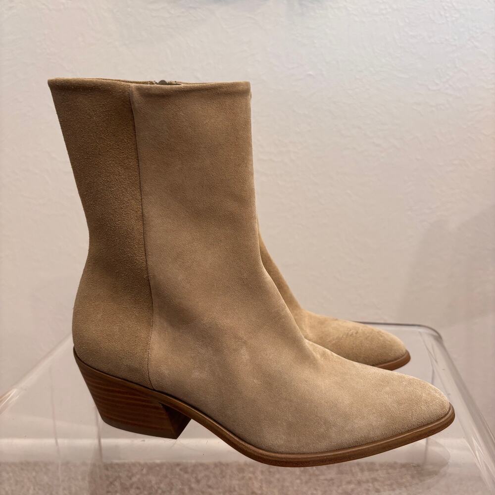 Pedro Garcia Women's Tan Beige Suede Leather Boots Size 37 US 7